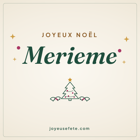 Image carrée « Joyeux Noël Merieme » pour WhatsApp