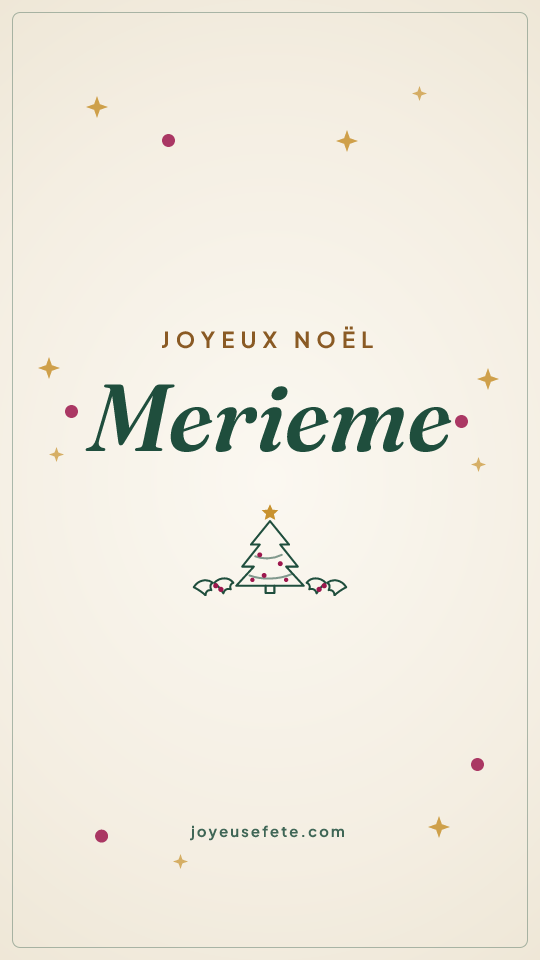 Image « Joyeux Noël Merieme » au format story