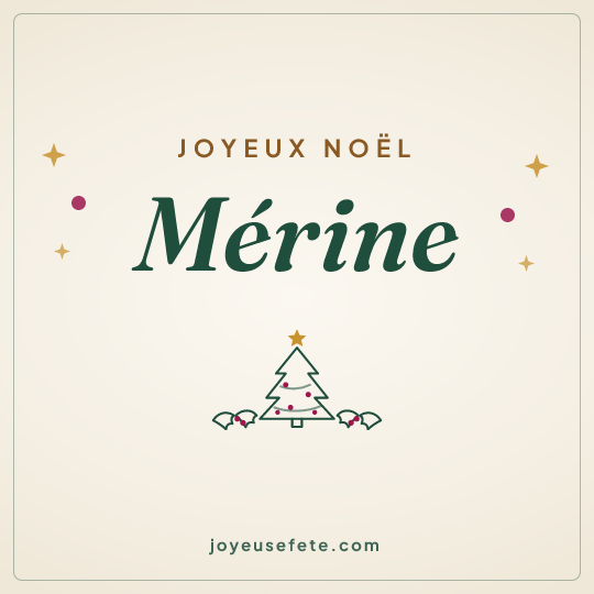 Image carrée « Joyeux Noël Mérine » pour WhatsApp