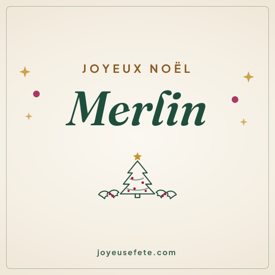 Image carrée « Joyeux Noël Merlin » pour WhatsApp