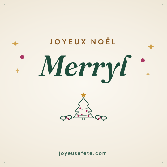Image carrée « Joyeux Noël Merryl » pour WhatsApp