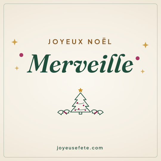 Image carrée « Joyeux Noël Merveille » pour WhatsApp