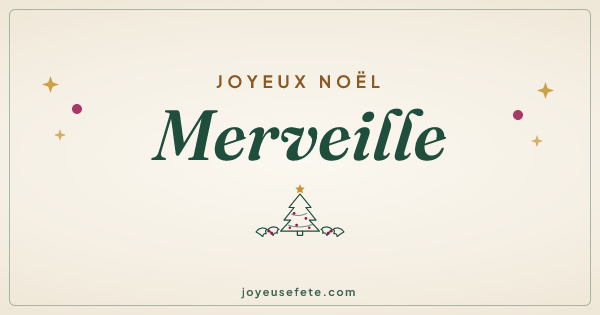Image « Joyeux Noël Merveille » au format large