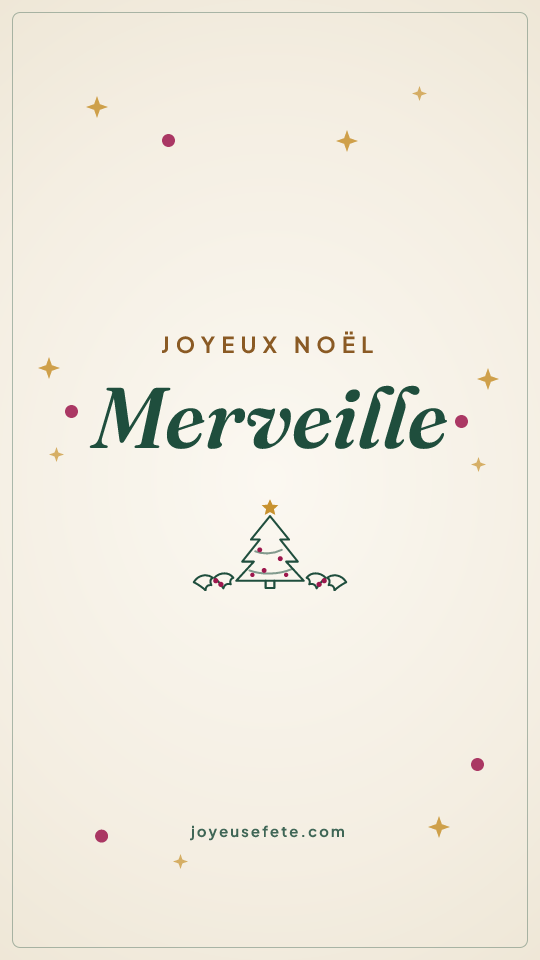 Image « Joyeux Noël Merveille » au format story