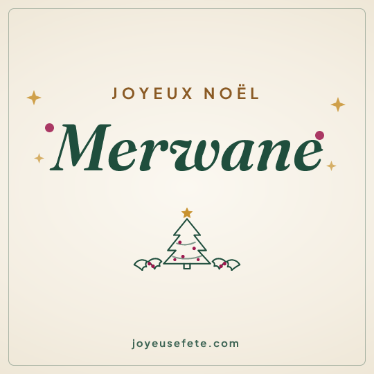 Image carrée « Joyeux Noël Merwane » pour WhatsApp