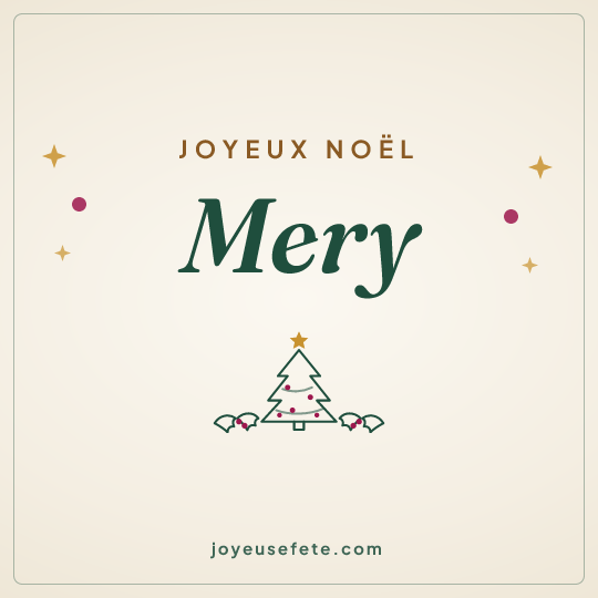 Image carrée « Joyeux Noël Mery » pour WhatsApp