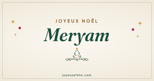 Image « Joyeux Noël Meryam » au format large