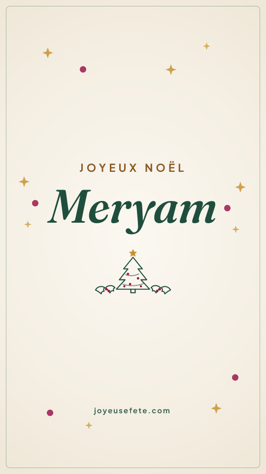 Image « Joyeux Noël Meryam » au format story