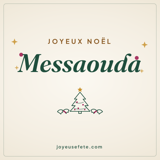 Image carrée « Joyeux Noël Messaouda » pour WhatsApp
