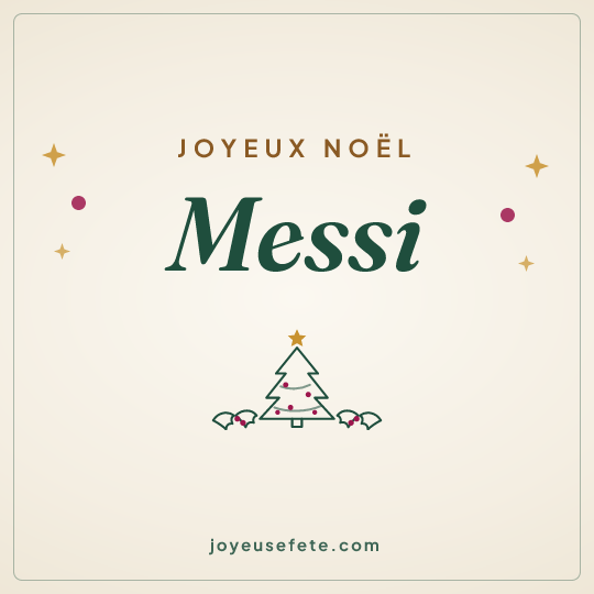 Image carrée « Joyeux Noël Messi » pour WhatsApp