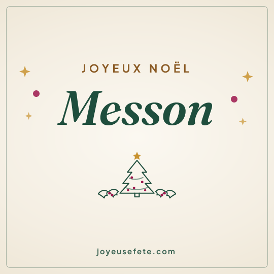 Image carrée « Joyeux Noël Messon » pour WhatsApp