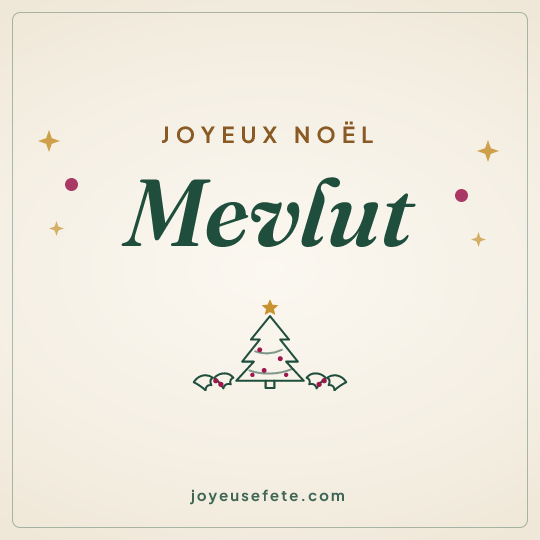 Image carrée « Joyeux Noël Mevlut » pour WhatsApp
