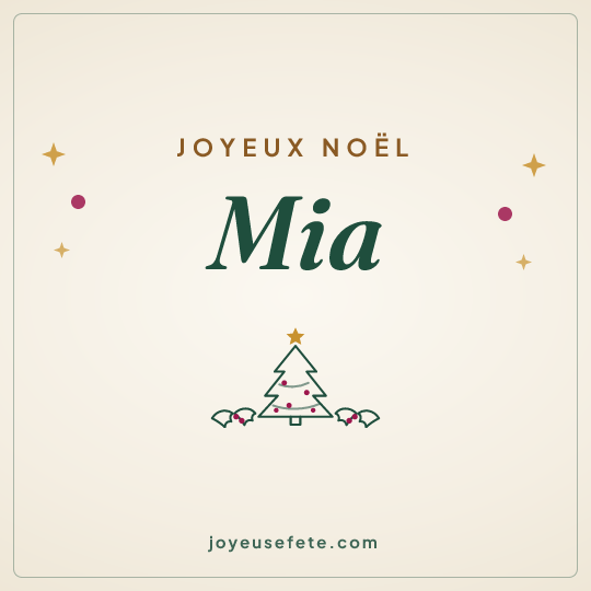 Image carrée « Joyeux Noël Mia » pour WhatsApp