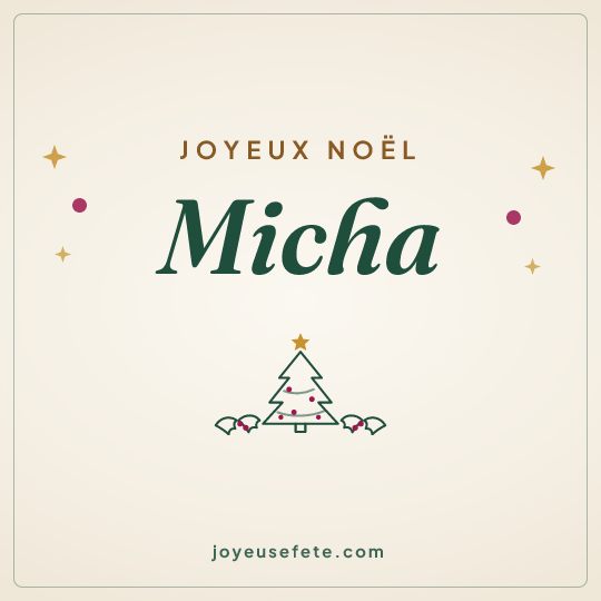 Image carrée « Joyeux Noël Micha » pour WhatsApp
