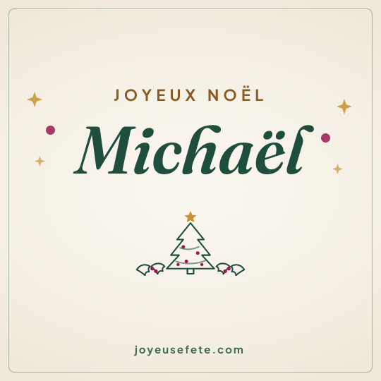 Image carrée « Joyeux Noël Michaël » pour WhatsApp