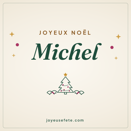 Image carrée « Joyeux Noël Michel » pour WhatsApp