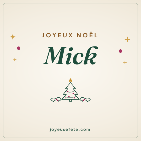 Image carrée « Joyeux Noël Mick » pour WhatsApp