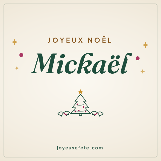 Image carrée « Joyeux Noël Mickaël » pour WhatsApp