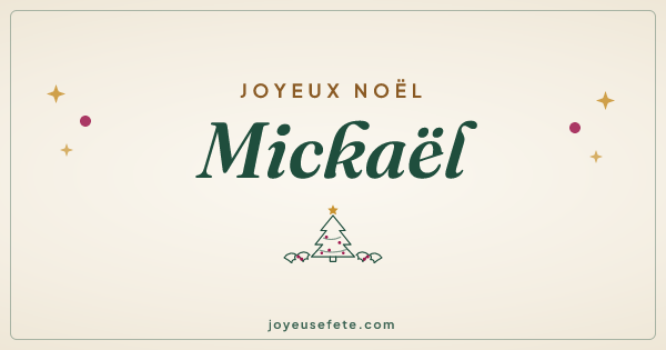 Image « Joyeux Noël Mickaël » au format large
