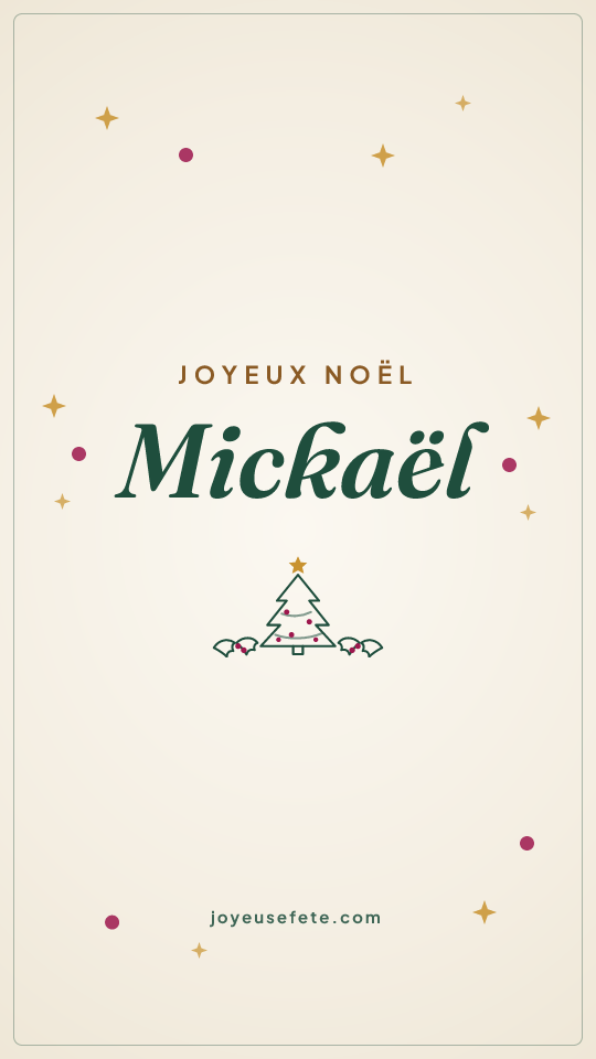 Image « Joyeux Noël Mickaël » au format story