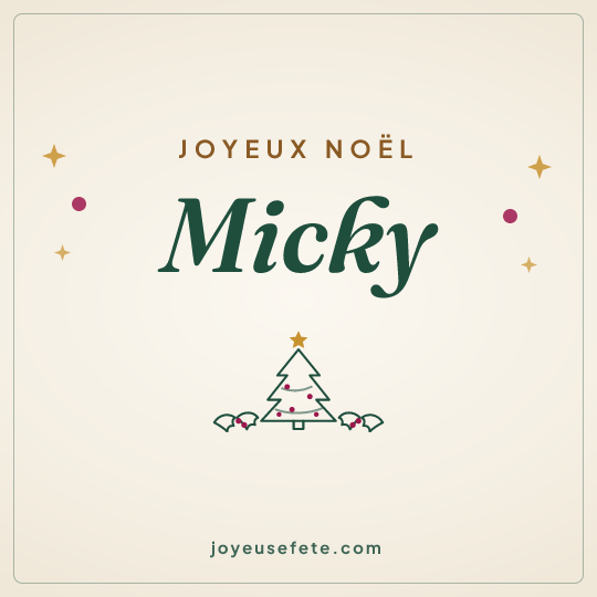 Image carrée « Joyeux Noël Micky » pour WhatsApp
