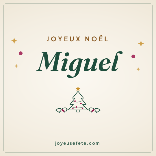 Image carrée « Joyeux Noël Miguel » pour WhatsApp