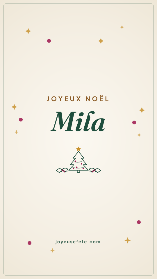 Image « Joyeux Noël Mila » au format story