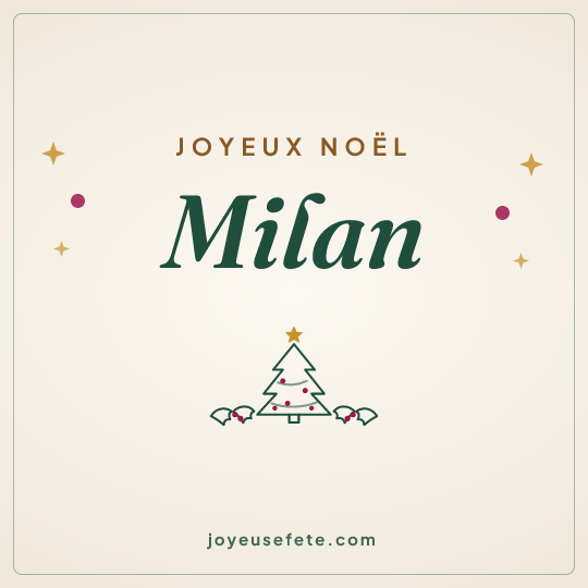 Image carrée « Joyeux Noël Milan » pour WhatsApp