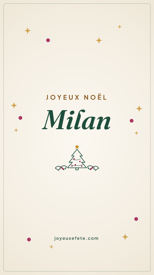 Image « Joyeux Noël Milan » au format story