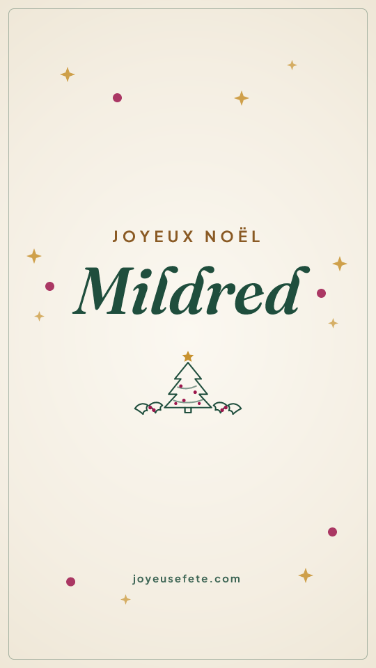 Image « Joyeux Noël Mildred » au format story