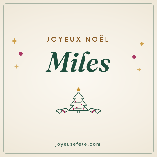 Image carrée « Joyeux Noël Miles » pour WhatsApp