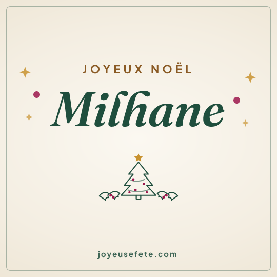 Image carrée « Joyeux Noël Milhane » pour WhatsApp