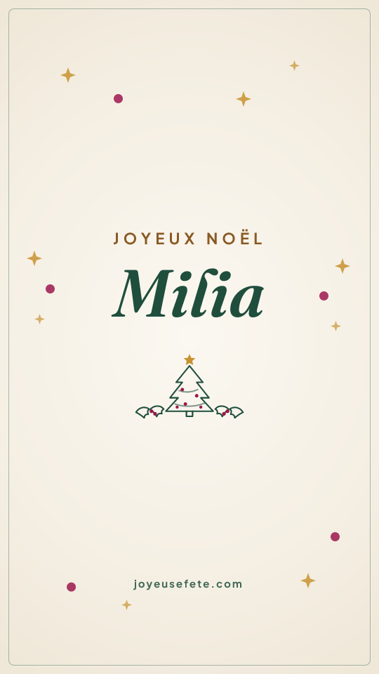 Image « Joyeux Noël Milia » au format story