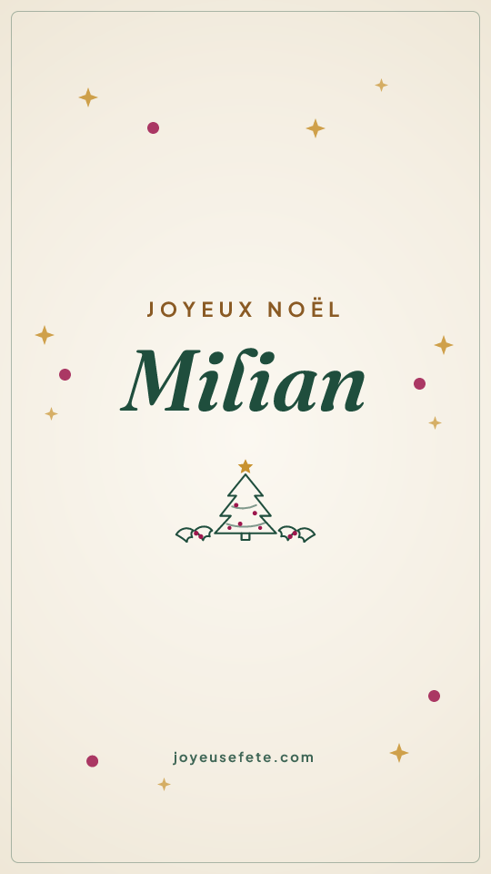 Image « Joyeux Noël Milian » au format story