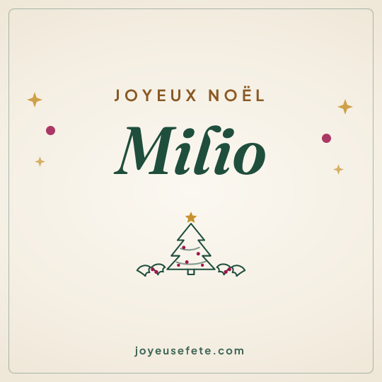 Image carrée « Joyeux Noël Milio » pour WhatsApp