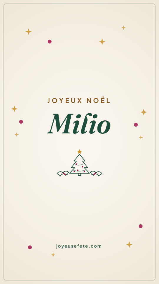 Image « Joyeux Noël Milio » au format story