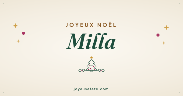 Image « Joyeux Noël Milla » au format large