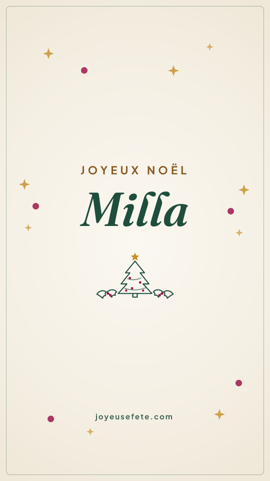 Image « Joyeux Noël Milla » au format story