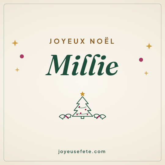 Image carrée « Joyeux Noël Millie » pour WhatsApp
