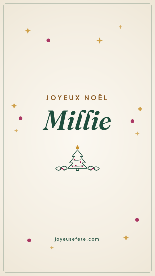 Image « Joyeux Noël Millie » au format story