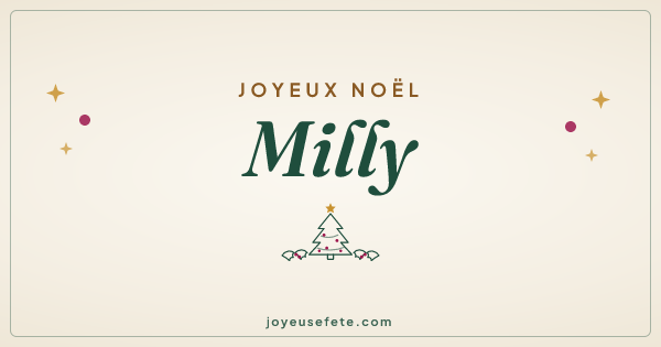 Image « Joyeux Noël Milly » au format large