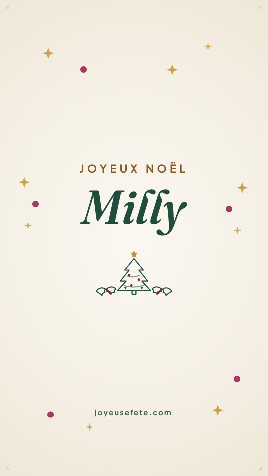 Image « Joyeux Noël Milly » au format story