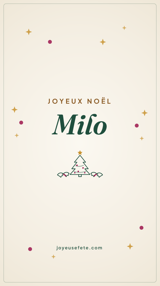 Image « Joyeux Noël Milo » au format story