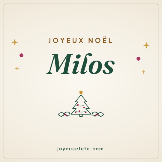 Image carrée « Joyeux Noël Milos » pour WhatsApp