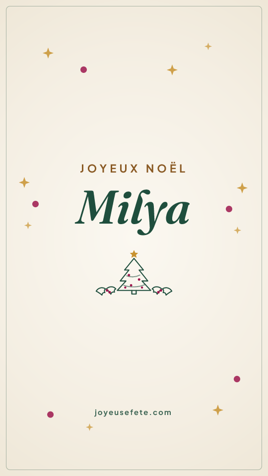 Image « Joyeux Noël Milya » au format story