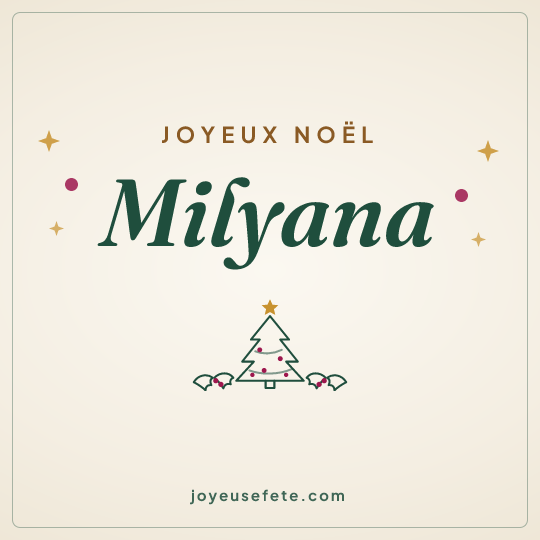 Image carrée « Joyeux Noël Milyana » pour WhatsApp