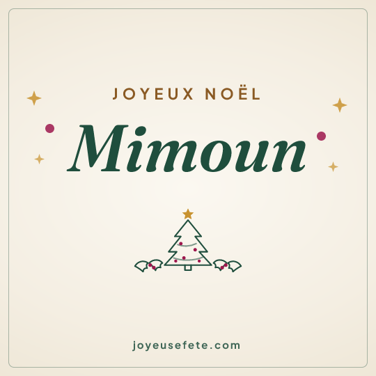 Image carrée « Joyeux Noël Mimoun » pour WhatsApp
