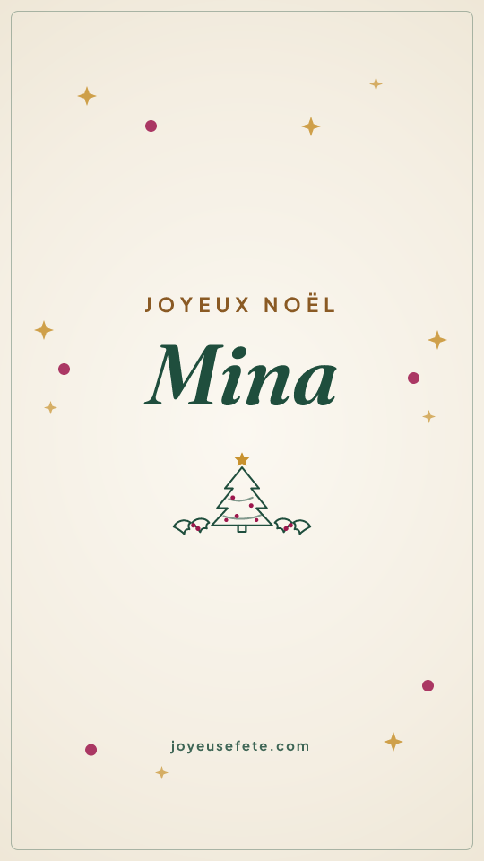 Image « Joyeux Noël Mina » au format story