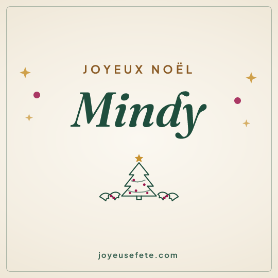 Image carrée « Joyeux Noël Mindy » pour WhatsApp