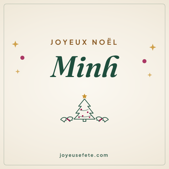 Image carrée « Joyeux Noël Minh » pour WhatsApp